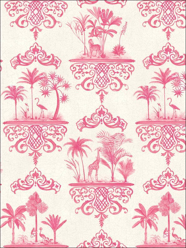 Rousseau fabric in rose pink color - pattern number 99/9041.CS.0 - by Cole and Son in the Folie collection