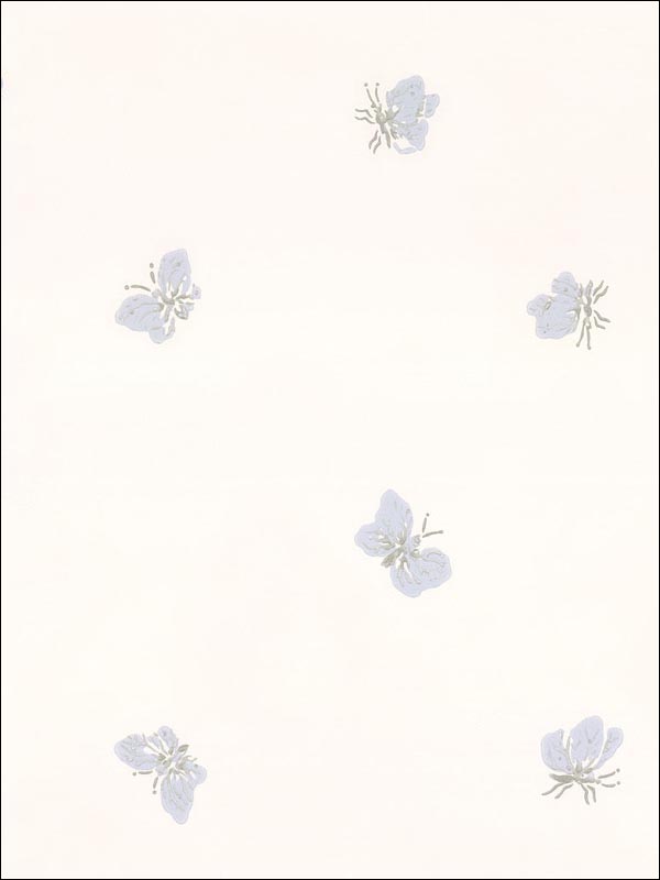 Peaseblossom fabric in white and lilac color - pattern number 103/10033.CS.0 - by Cole and Son in the Whimsical collection