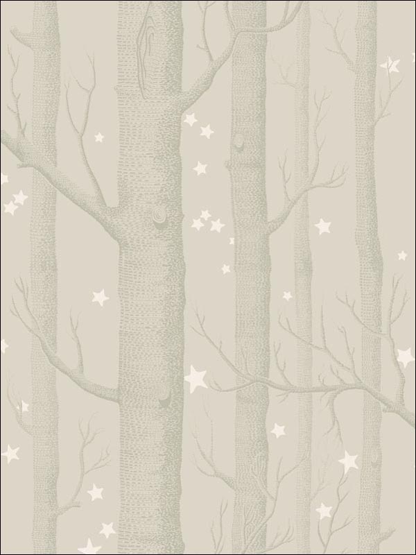 Woods and Stars fabric in grey color - pattern number 103/11048.CS.0 - by Cole and Son in the Whimsical collection