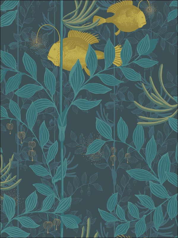 Nautilus fabric in dark blue color - pattern number 103/4018.CS.0 - by Cole and Son in the Whimsical collection
