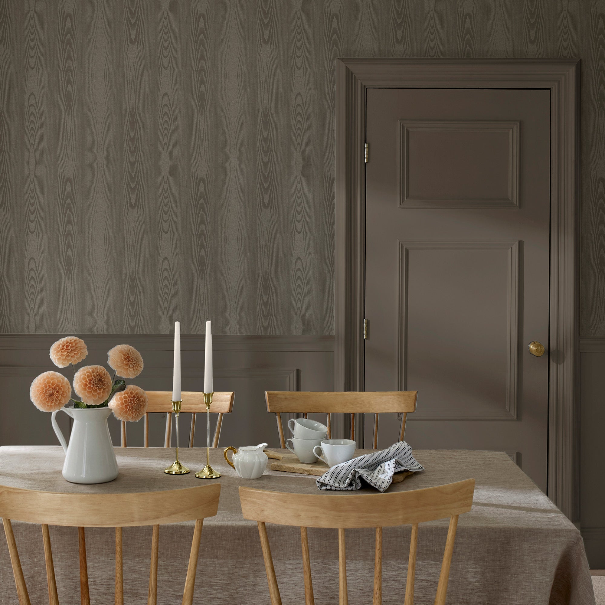 Bedford Fauxbois Wallpaper in goose dawn color - pattern number 146792 - by Martha Stewart in the Martha Stewart AW26 collection