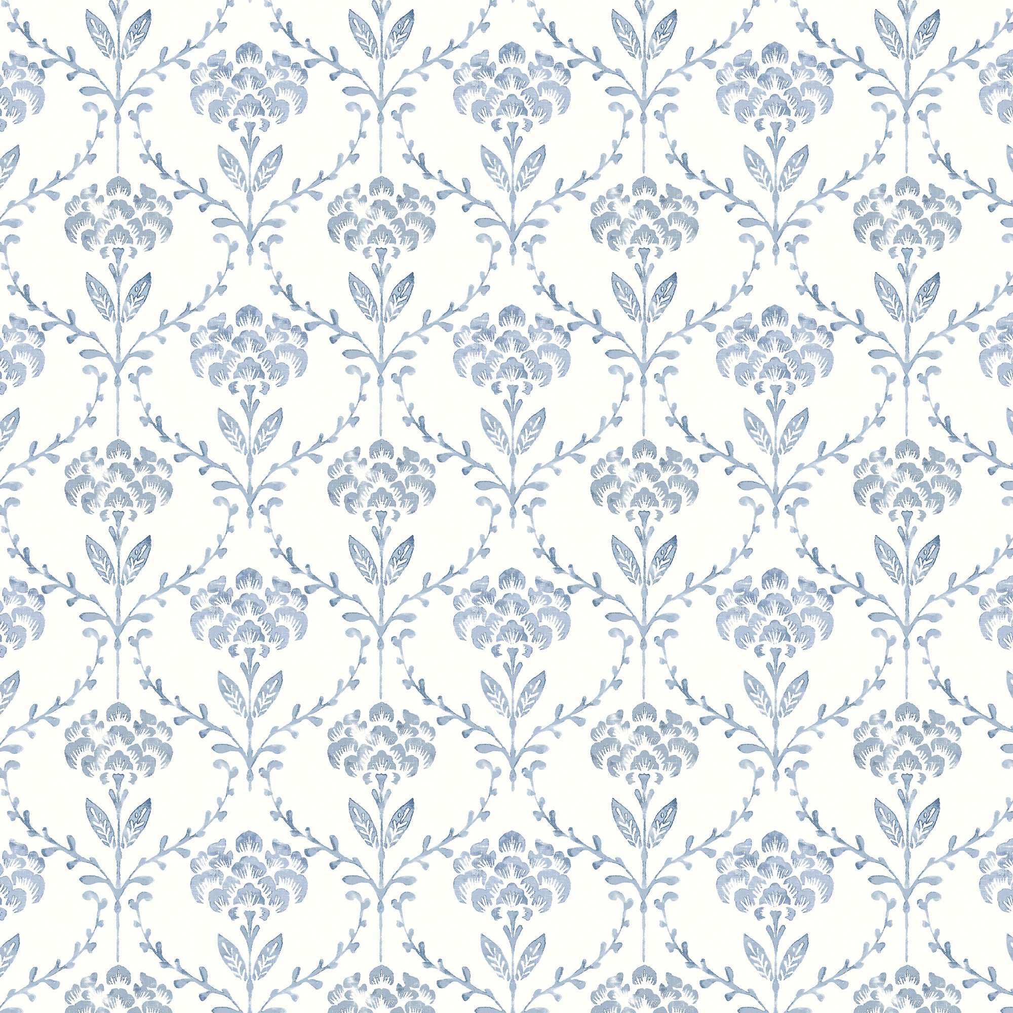 Chateau Fleur Basketweave Wallpaper in porcelain blue color - pattern number 146796 - by Martha Stewart in the Martha Stewart AW26 collection