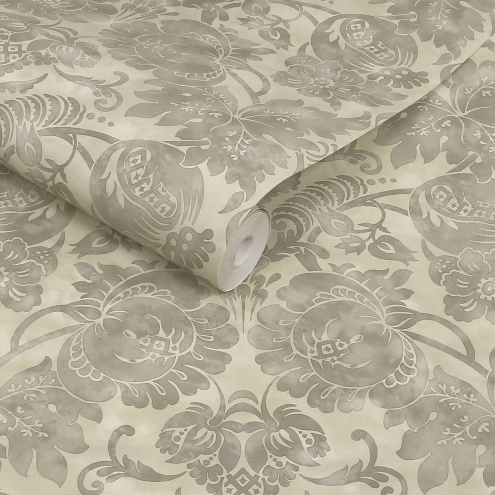 Florentine Wallpaper in taupe color - pattern number 146801 - by Martha Stewart in the Martha Stewart AW26 collection