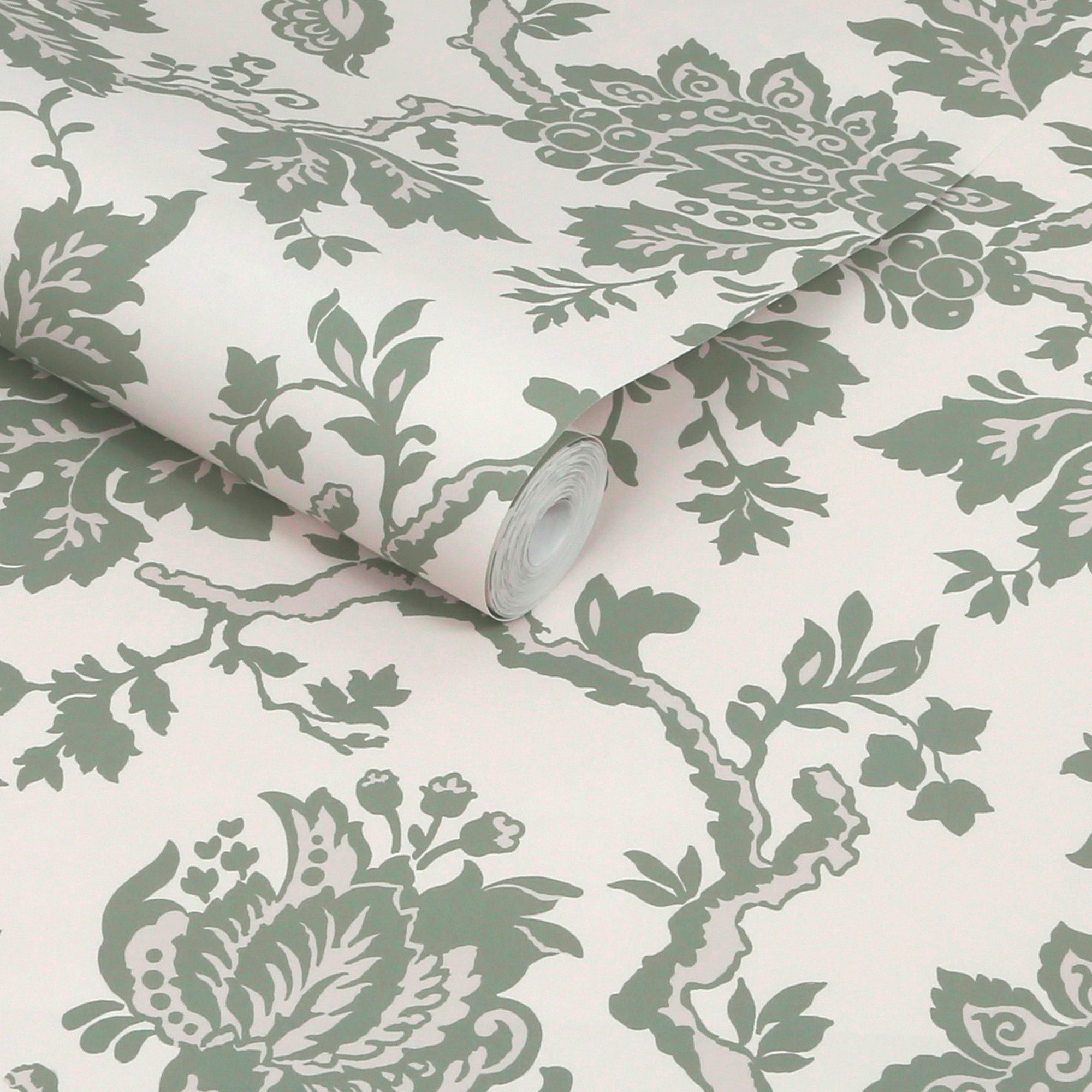 Jacobean Wallpaper in antique green color - pattern number 146802 - by Martha Stewart in the Martha Stewart AW26 collection