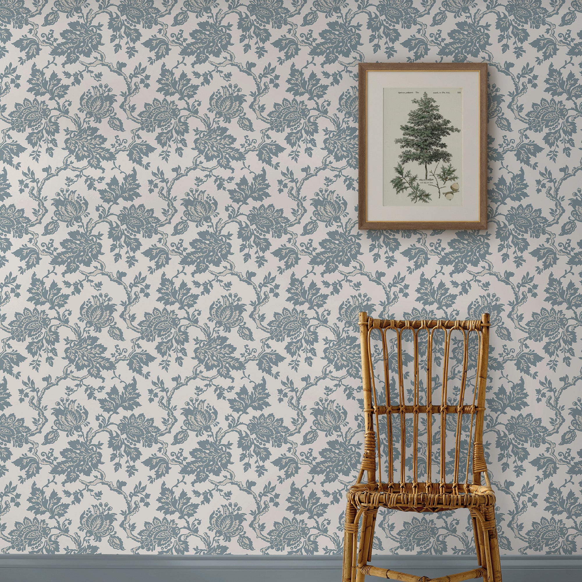 Jacobean Wallpaper in tarn color - pattern number 146804 - by Martha Stewart in the Martha Stewart AW26 collection