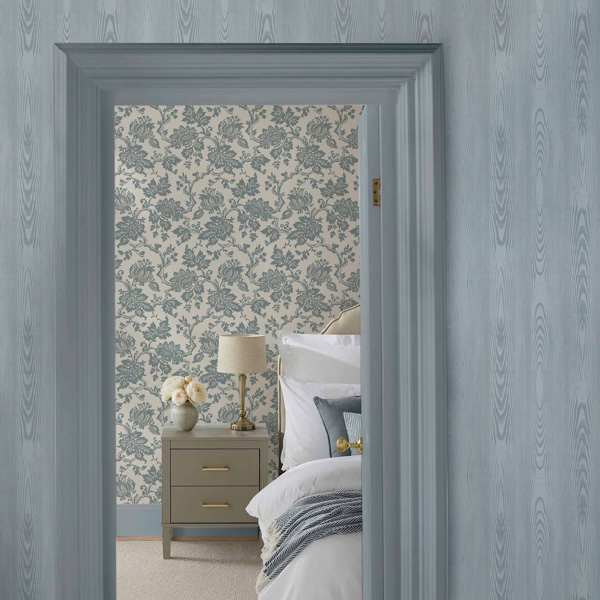 Jacobean Wallpaper in tarn color - pattern number 146804 - by Martha Stewart in the Martha Stewart AW26 collection