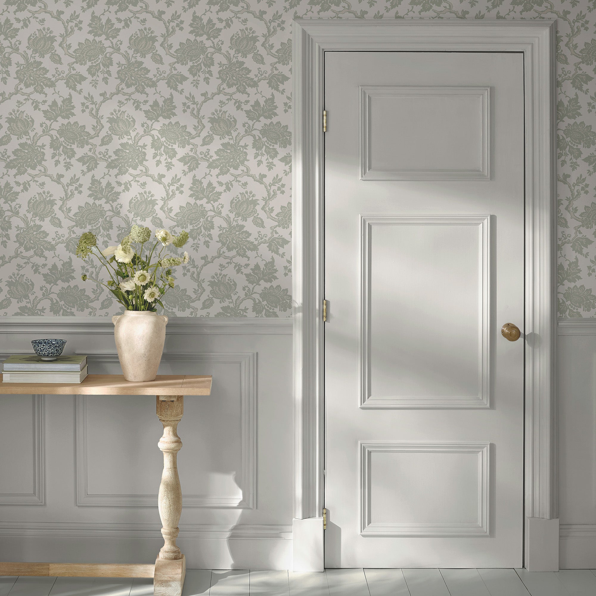 Jacobean Wallpaper in fennel seed color - pattern number 146805 - by Martha Stewart in the Martha Stewart AW26 collection