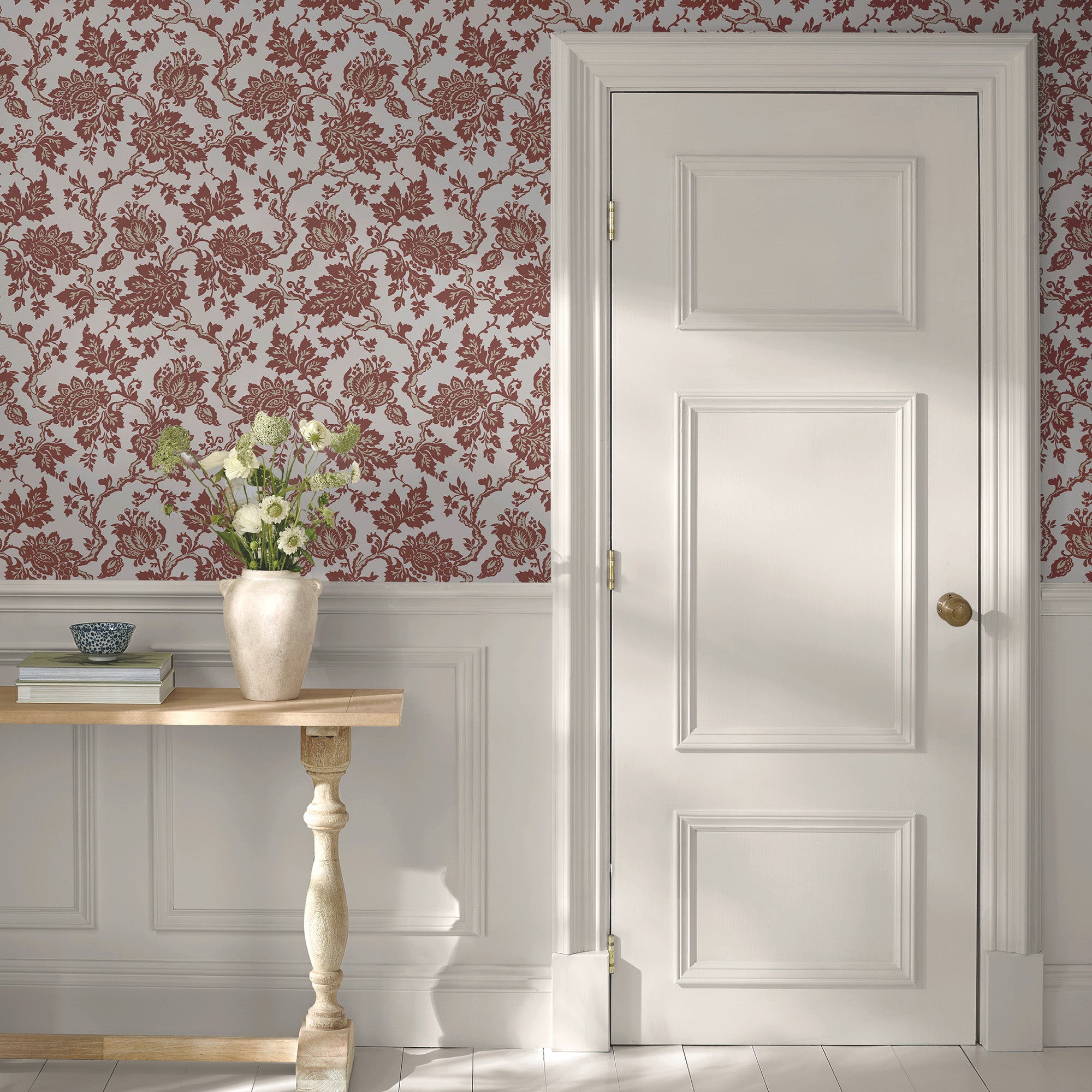 Jacobean Wallpaper in russet color - pattern number 146806 - by Martha Stewart in the Martha Stewart AW26 collection