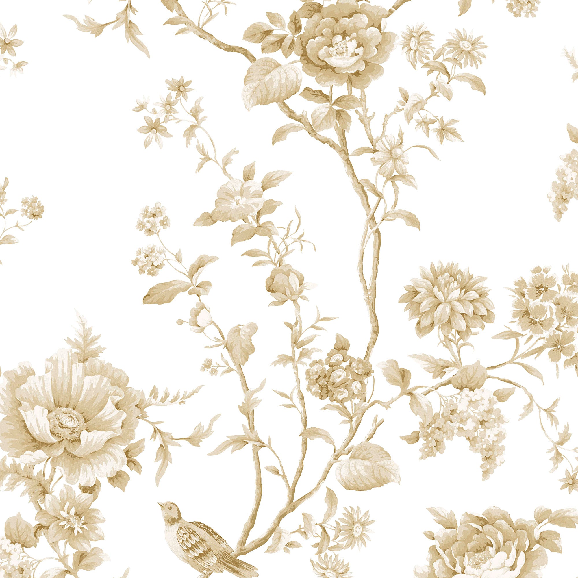 Floral Vine Wallpaper in antique gold color - pattern number 146807 - by Martha Stewart in the Martha Stewart AW26 collection