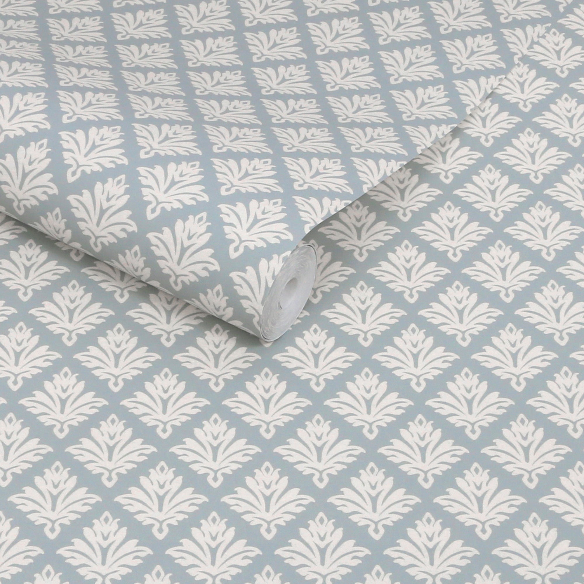 Artisan Floral Wallpaper in mineral blue color - pattern number 146813 - by Martha Stewart in the Martha Stewart AW26 collection