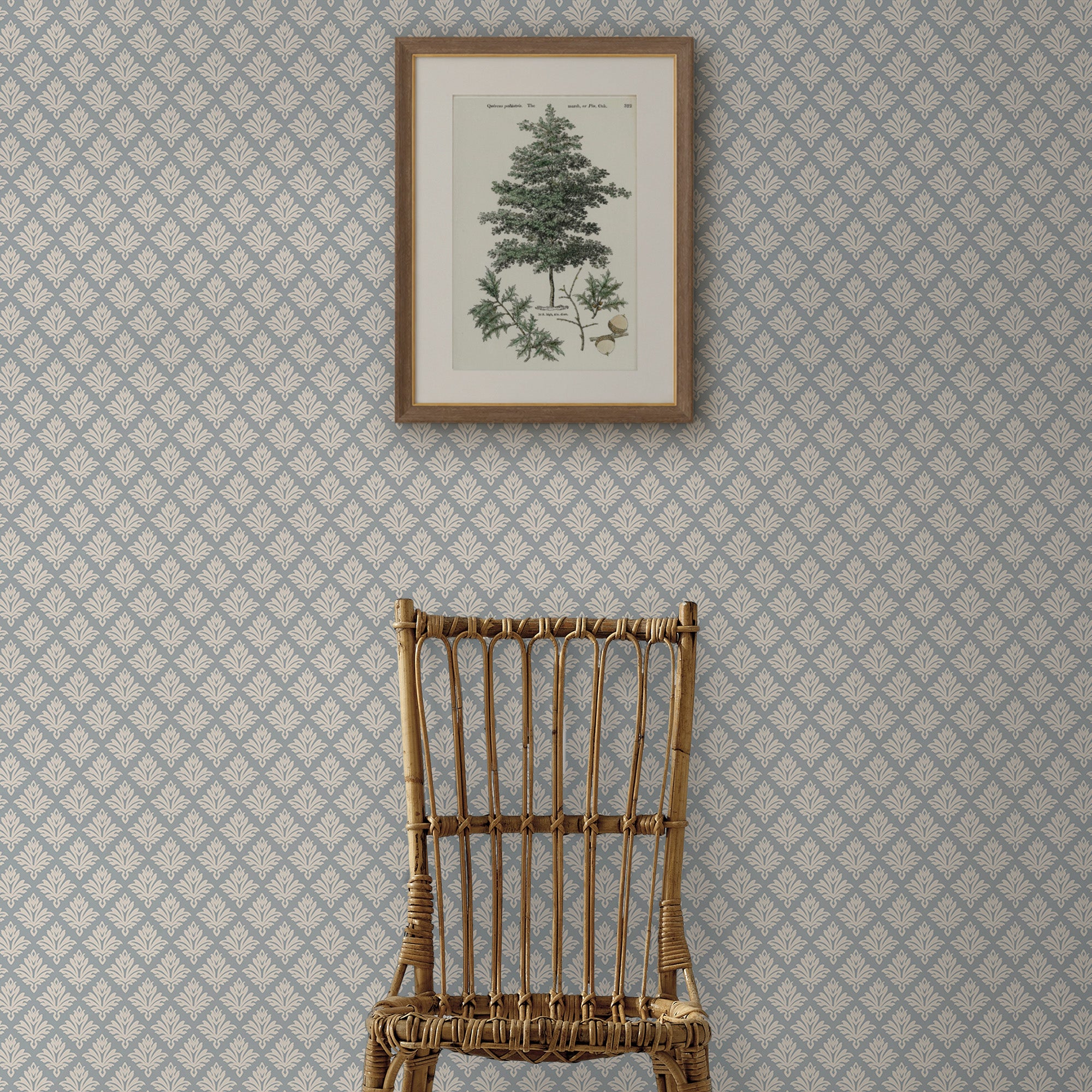Artisan Floral Wallpaper in mineral blue color - pattern number 146813 - by Martha Stewart in the Martha Stewart AW26 collection