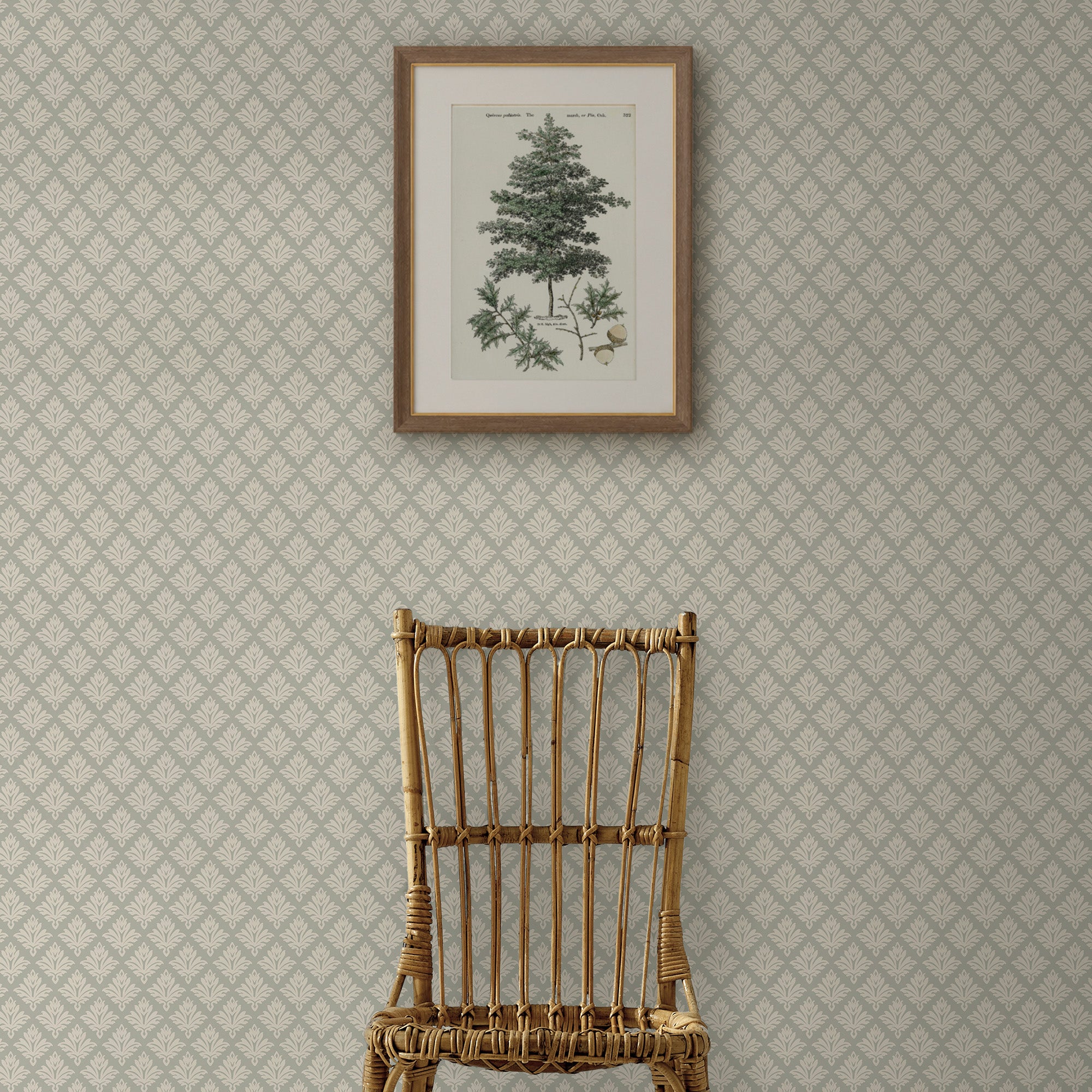 Artisan Floral Wallpaper in fennel seed color - pattern number 146814 - by Martha Stewart in the Martha Stewart AW26 collection