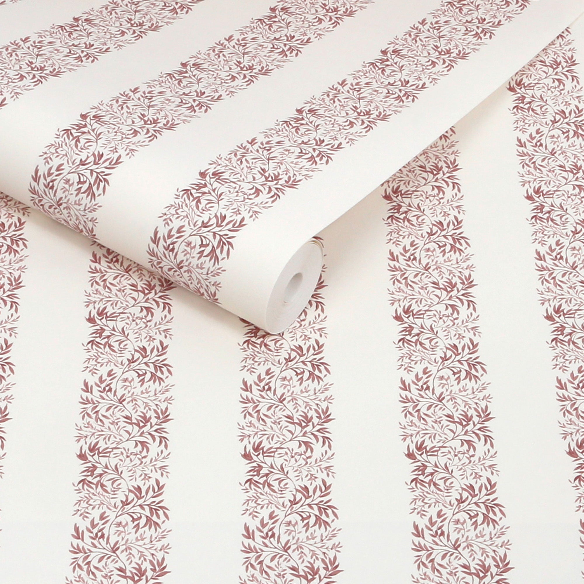 Heritage Garden Stripe Wallpaper in russet color - pattern number 146821 - by Martha Stewart in the Martha Stewart AW26 collection