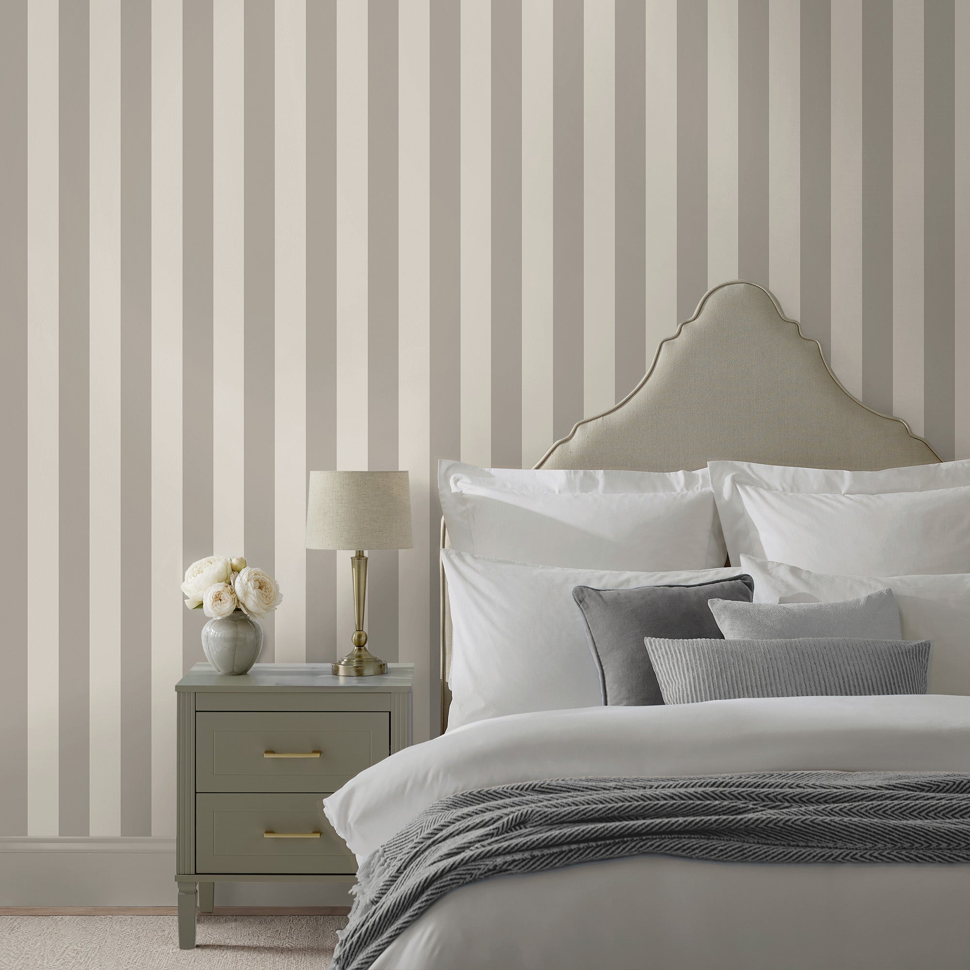 Classic Stripe Wallpaper in georgia beach color - pattern number 146823 - by Martha Stewart in the Martha Stewart AW26 collection