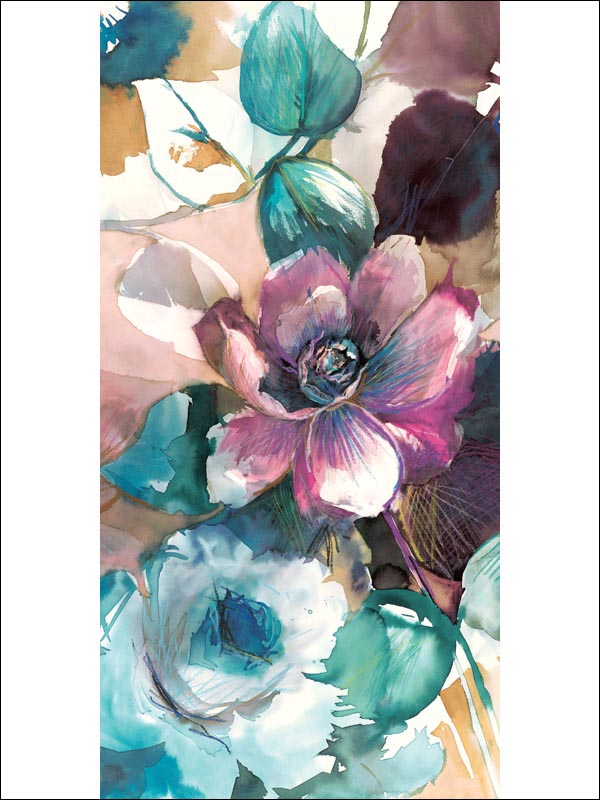 Lombard 3 Panel fabric in purple teal blush color - pattern number CR40005M - by Carl Robinson in the Carl Robinson 12 Art collection