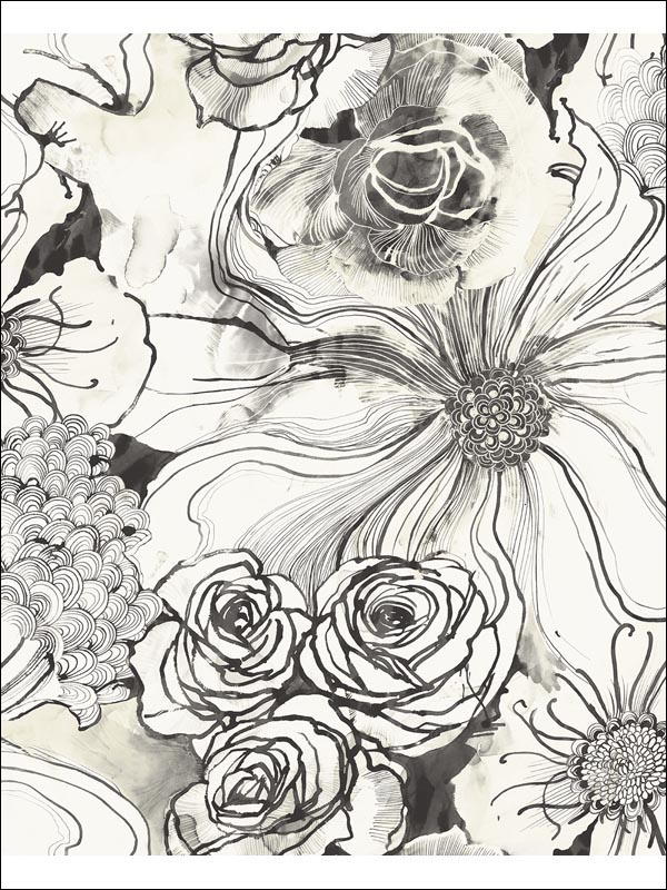 Lambton fabric in black color - pattern number CR40500 - by Carl Robinson in the Carl Robinson 12 Art collection