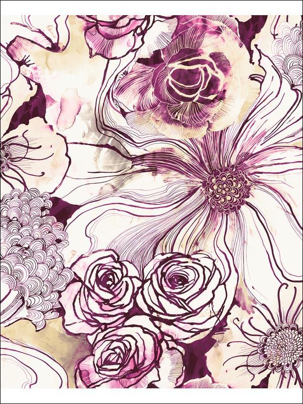 Lambton fabric in purple and wine color - pattern number CR40509 - by Carl Robinson in the Carl Robinson 12 Art collection