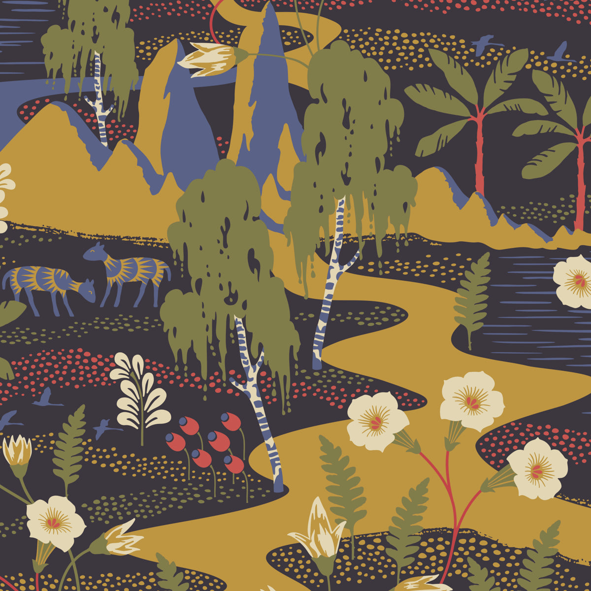 Flyttfro wallpaper in multi color - pattern number 1479 - by Schumacher in the Borastapeter collection