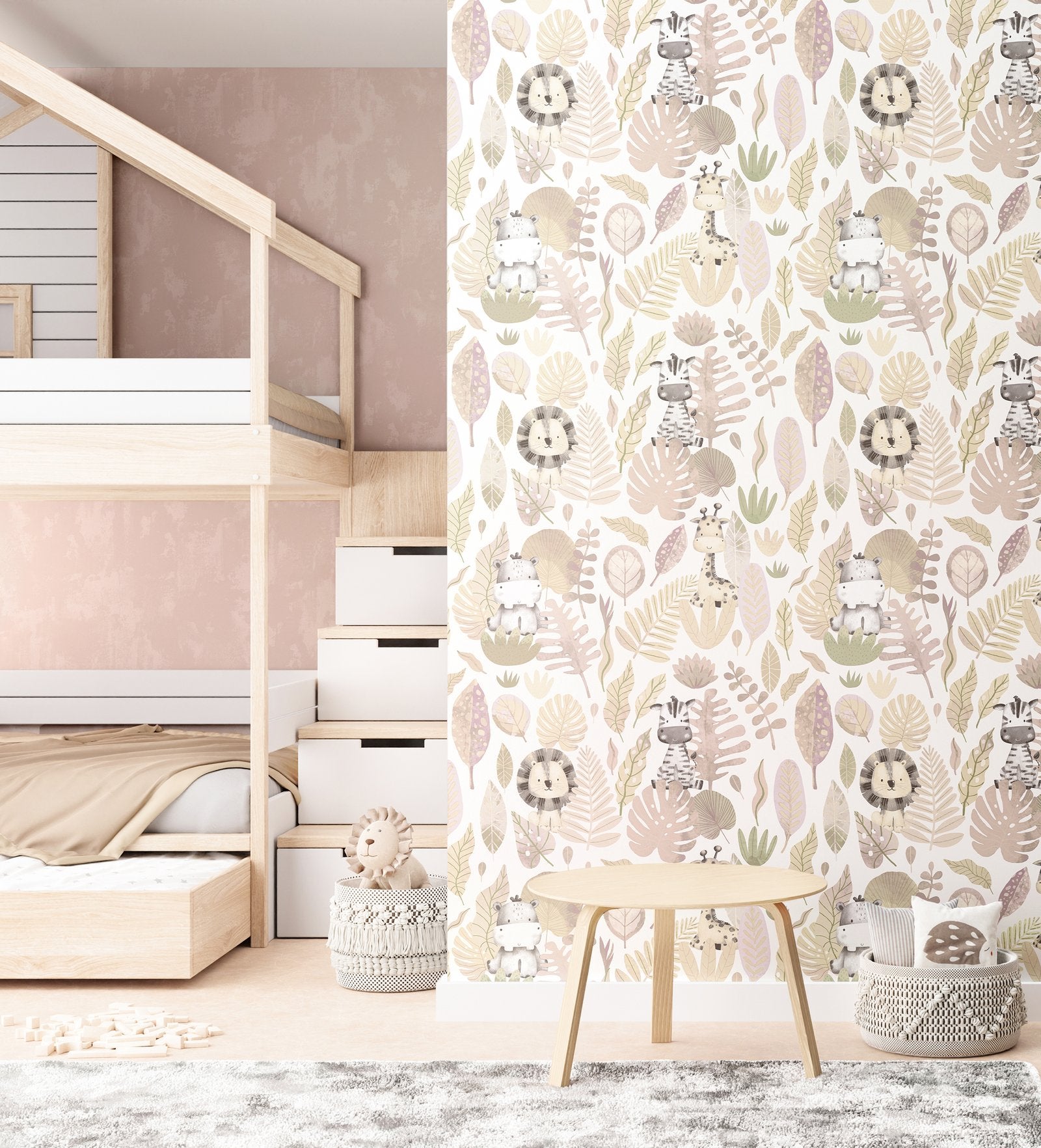 Kids wallpaper in pink color - pattern number 14838 - by Galerie in the Little Explorers 2 collection