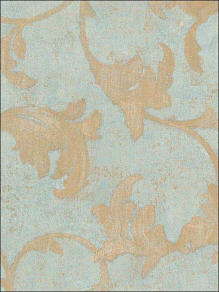 Veneto fabric in metallic gold turquoise beige teal color - pattern number TE29309 - by Patton Norwall in the Texture Style 2 collection