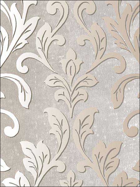 Silver Leaf Damask fabric in grey taupe color - pattern number TX34844 - by Patton Norwall in the Texture Style 2 collection