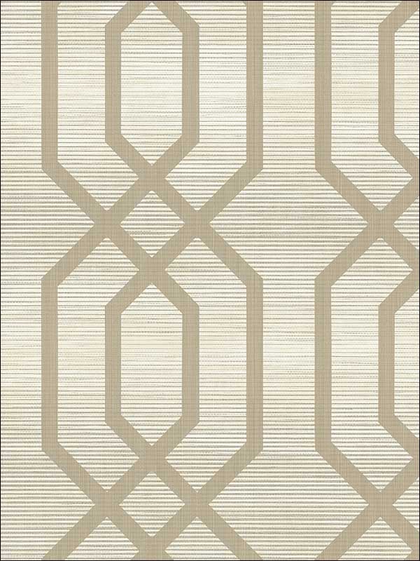 Geo Frame on Grass Textile String fabric in warm neutral beige color - pattern number JC21208 - by Wallquest in the Grasseffects collection