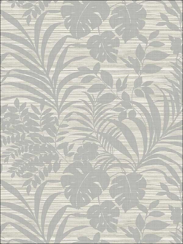 Tropical Leaf Textile String fabric in gray color - pattern number JC21400 - by Wallquest in the Grasseffects collection