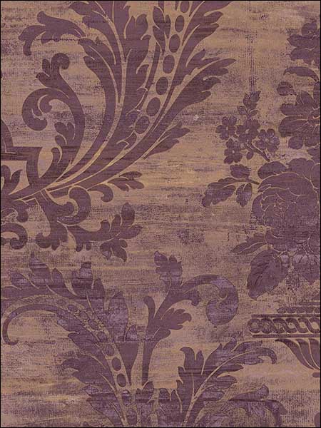 Sari Damask fabric in purple color - pattern number CS35602 - by Patton Norwall in the Classic Silks 2 collection