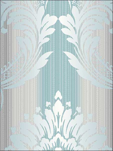 String Damask fabric in blue color - pattern number CS35608 - by Patton Norwall in the Classic Silks 2 collection