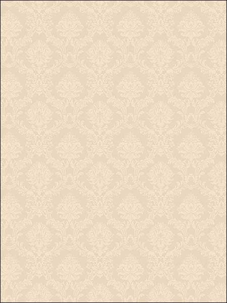Mini Damask wallpaper in dark cream color - pattern number SL27563 - by Patton Norwall in the Classic Silks 2 collection