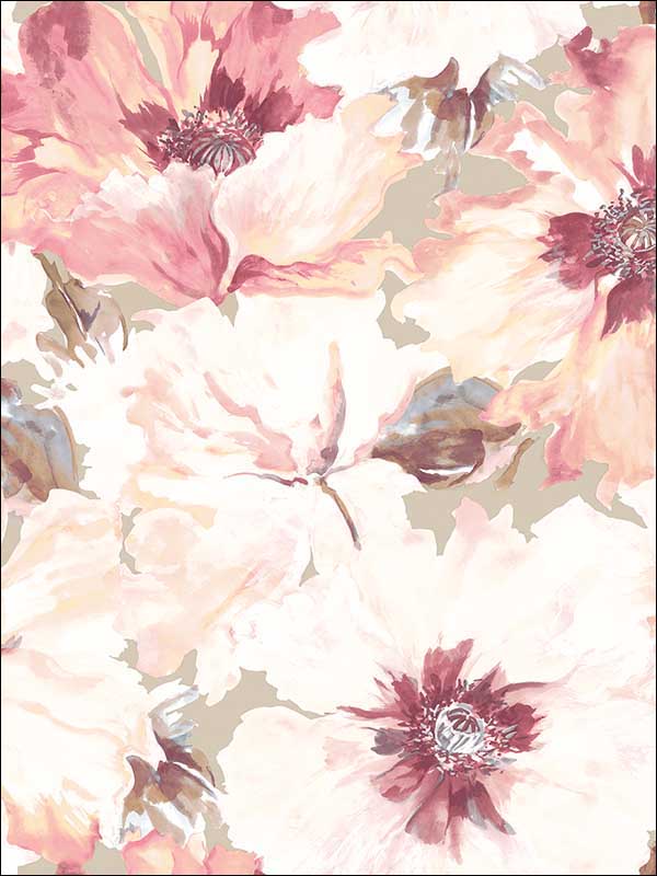 Cecita fabric in blush and greige color - pattern number LG90009 - by Seabrook in the Lugano collection