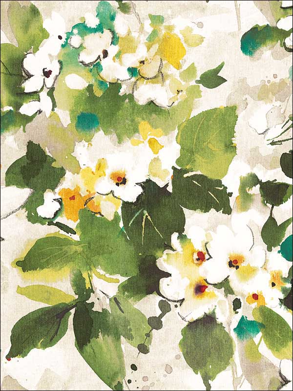 Chambon fabric in moss green gray and orange color - pattern number LG90304 - by Seabrook in the Lugano collection