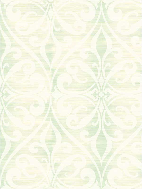 Chambon Ogee fabric in seafoam and linen color - pattern number LG90402 - by Seabrook in the Lugano collection