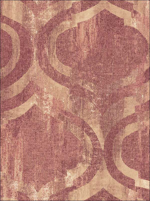 Old Danube Ogee fabric in wine and gold color - pattern number LG90801 - by Seabrook in the Lugano collection