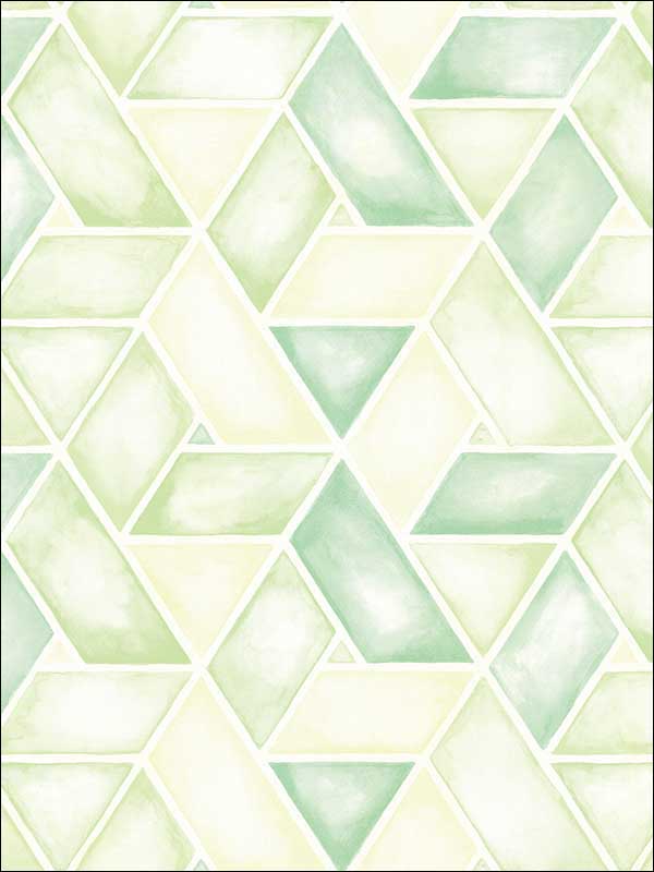 Kentmere Geo wallpaper in mint spruce and off white color - pattern number LG91304 - by Seabrook in the Lugano collection