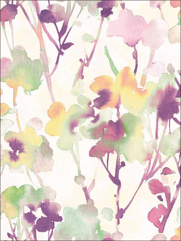 Faravel fabric in purple mint and orange color - pattern number LG91409 - by Seabrook in the Lugano collection