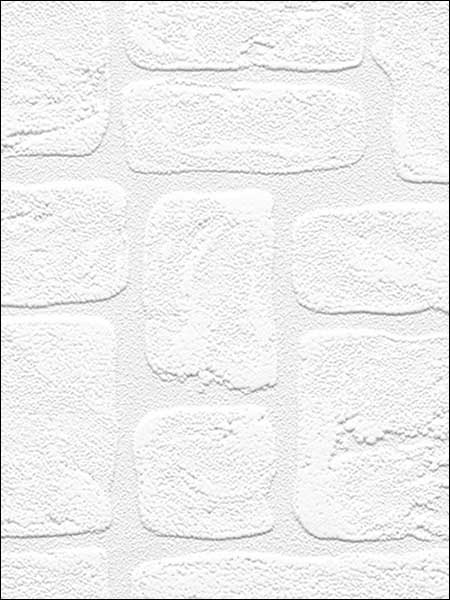 Stone Wall Paintable wallpaper in white color - pattern number 48915 - by Patton Norwall in the Architectural Inspirations collection