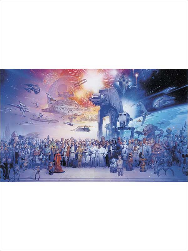 Star Wars Saga XL 7 Panel mural in purple color - pattern number JL1230M - by York in the York Murals collection