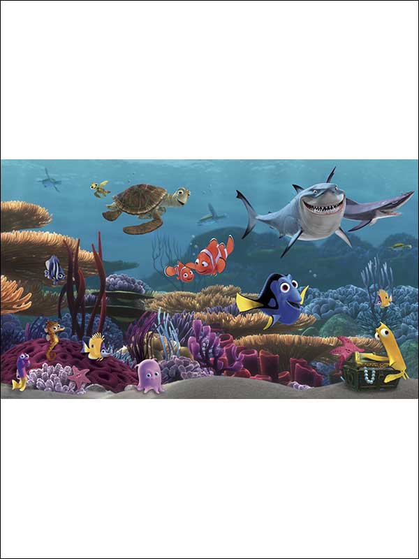 Finding Nemo XL 7 Panel mural in blue color - pattern number JL1278M - by York in the York Murals collection