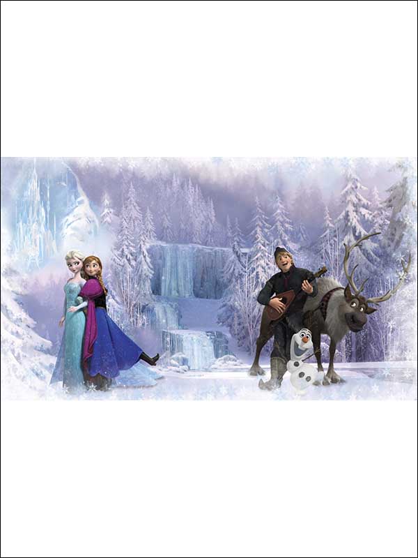 Disney Frozen 7 Panel fabric in purple color - pattern number JL1321M - by York in the York Murals collection