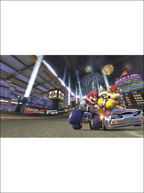 Mario Kart 8 XL 7 Panel mural in black color - pattern number JL1330M - by York in the York Murals collection