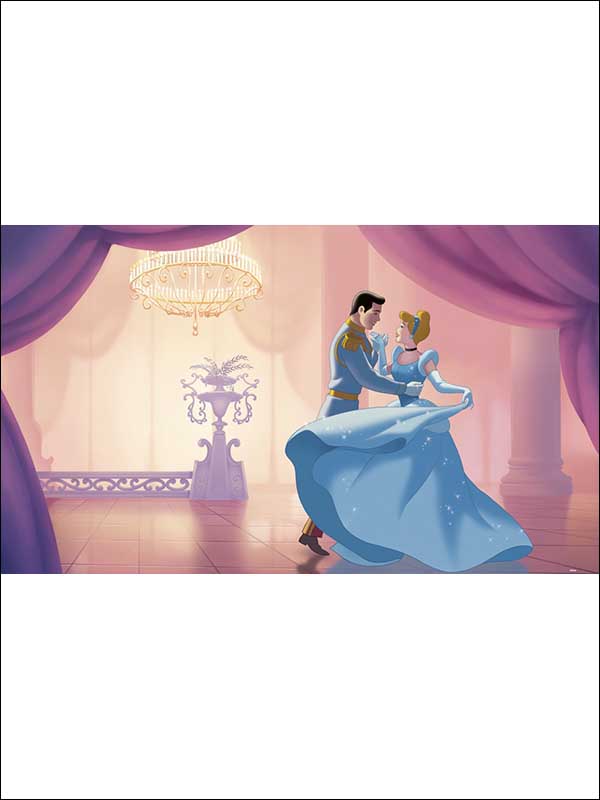 Cinderella So This Is Love 7 Panel fabric in pink color - pattern number JL1376M - by York in the York Murals collection