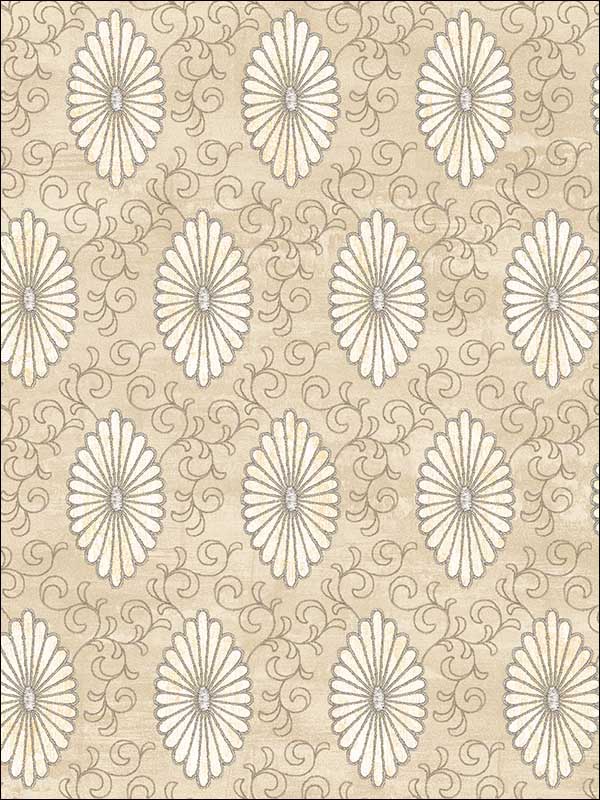 Palladium Medallion wallpaper in 20706 color - pattern number MK20706 - by Seabrook in the Metallika collection