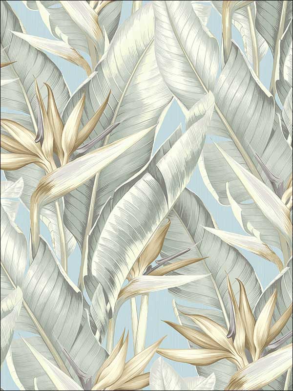 Arcadia Banana Leaf fabric in blueberry color - pattern number PS40202 - by Kenneth James in the Palm Springs collection