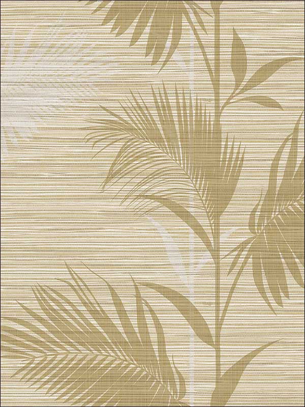 Away on Holiday Palm fabric in beige color - pattern number PS40305 - by Kenneth James in the Palm Springs collection