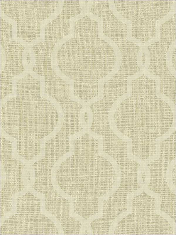 Geometric Jute Quatrefoil wallpaper in gold color - pattern number PS41704 - by Kenneth James in the Palm Springs collection