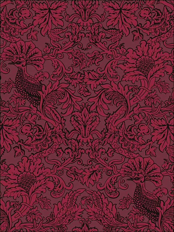 Balabina fabric in velvet red color - pattern number 108/1004.CS.0 - by Cole and Son in the Mariinsky Damask Wallpapers collection