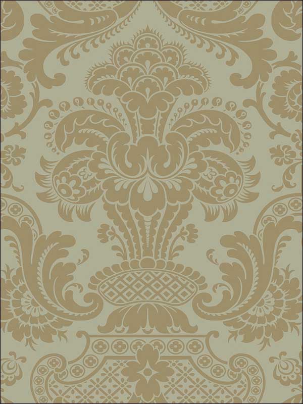 Carmen Cs fabric in khaki color - pattern number 108/2006.CS.0 - by Cole and Son in the Mariinsky Damask Wallpapers collection