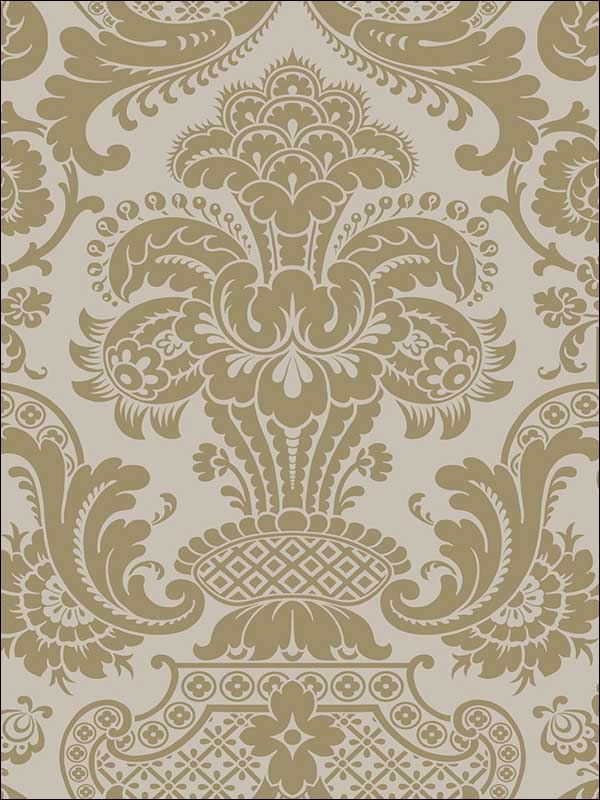 Carmen Cs fabric in linen color - pattern number 108/2008.CS.0 - by Cole and Son in the Mariinsky Damask Wallpapers collection