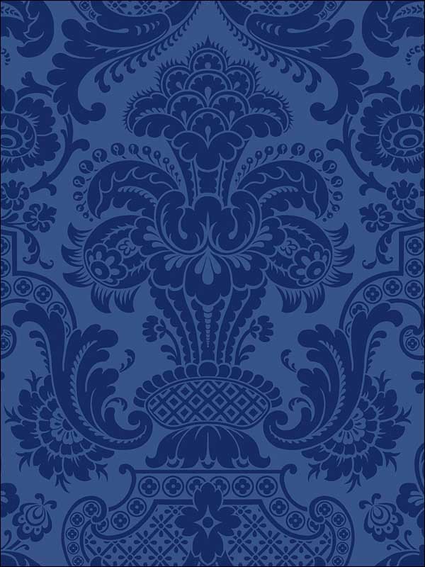 Petrouchka fabric in blue color - pattern number 108/3011.CS.0 - by Cole and Son in the Mariinsky Damask Wallpapers collection